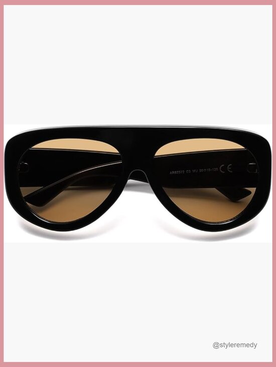 Accessories - Plastic Retro Aviator Sunglasses with UV Protection Wrap Around Style